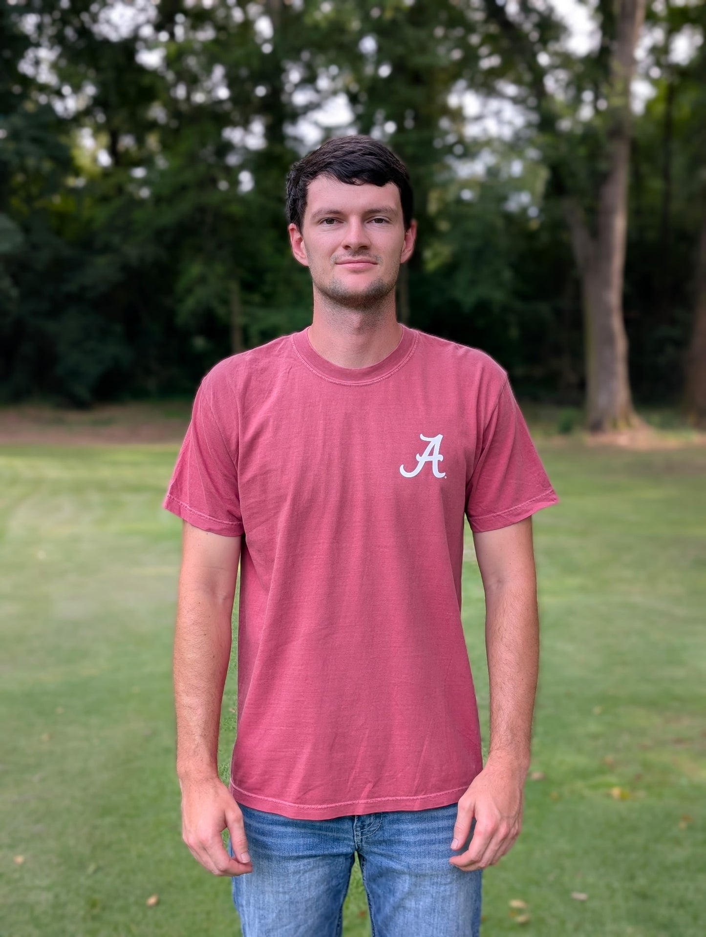 Alabama Camo A T-Shirt - crimson