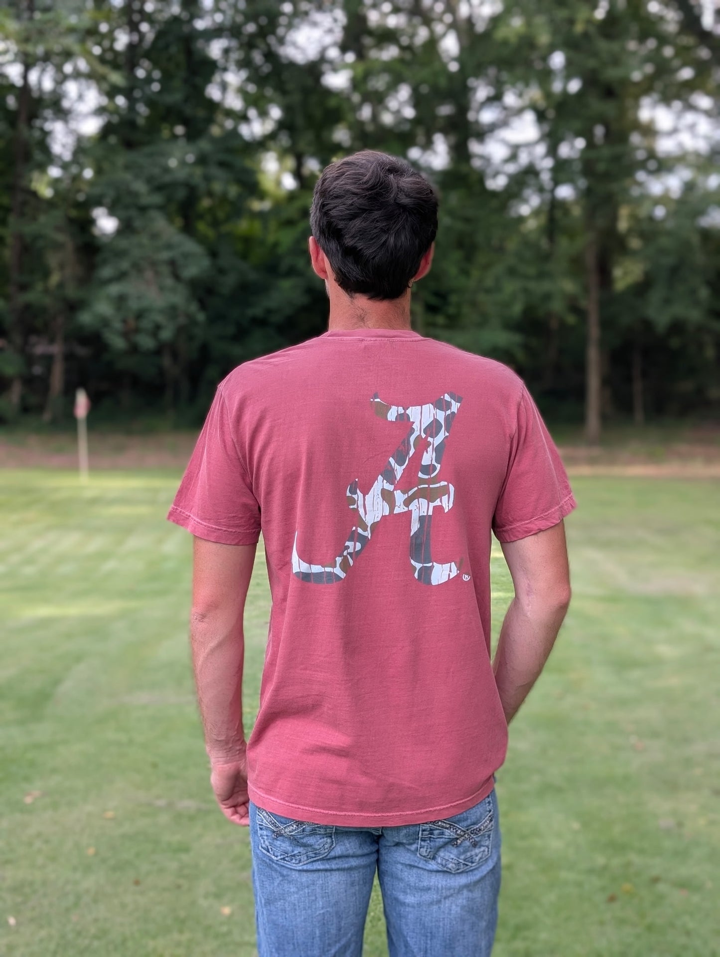 Alabama Camo A T-Shirt - crimson